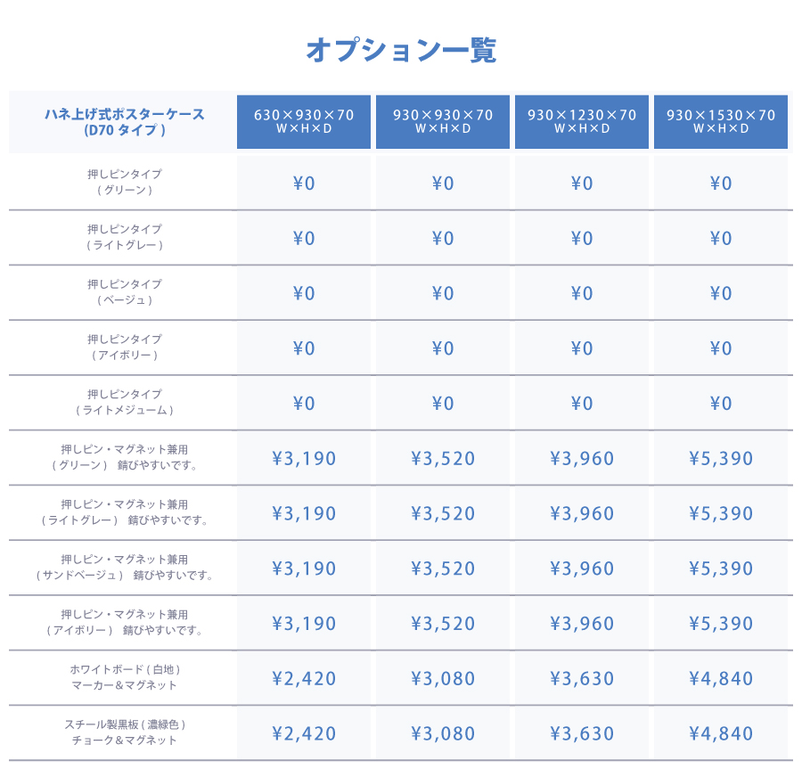 ハネ上げ式ポスターケース（D70）　自立型　支柱背面タイプ